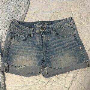 American Eagle Outfitters Blue Jean Shorts Midi Cuffed